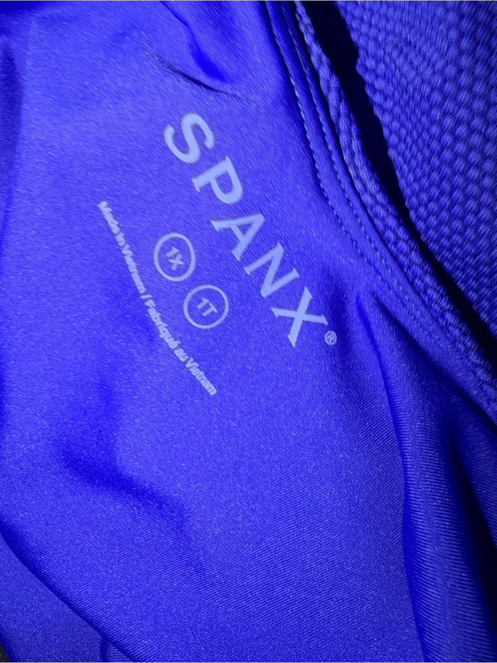 SPANX Woman’s Azura Blue Cap Sleeve One-Piece Pique size 1X
